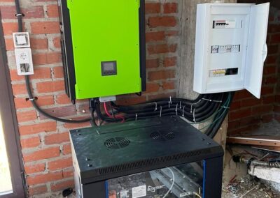 Transformador de energía solar en eléctrica situado en una vivienda